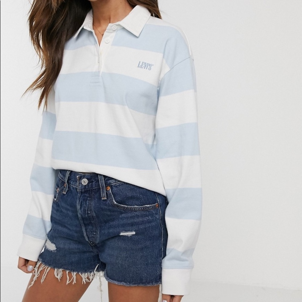 Levi’s Rugby Shirt in Baby Blue XS
